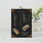 シンプル モダン お寿司 日本料理店 メニュー (スタンド正面)