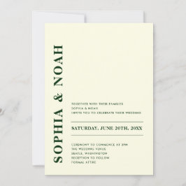 シンプル モダン アイボリー ウェディング 招待状