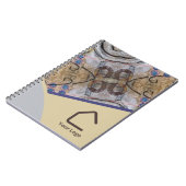 シンプル モダン アブストラクト アクセント ロゴまたはQRコード ノートブック (左側)