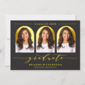 シンプル モダン アーチ スクリプト 卒業式招待状 招待状 (正面)