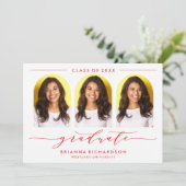 シンプル モダン アーチ スクリプト 卒業式 招待状 (スタンド正面)