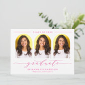 シンプル モダン アーチ スクリプト 卒業式 招待状 (スタンド正面)