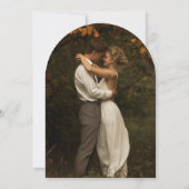 シンプル モダン アーチ フォト ウェディング カップル シャワー 招待状 (裏面)