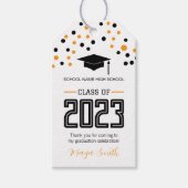 シンプル モダン イエロー バック 卒業 記念 タグ (正面)