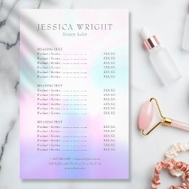 シンプル モダン イリデセント サロン サービス メニュー