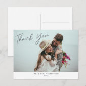 シンプル モダン ウェディング フォト サンクス ポストカード (正面/裏面)