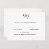 シンプル モダン ウェディング RSVP カード (正面/裏面)