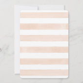 シンプル モダン ウォーターカラー フローラル ローズ ピーチ コーラル 招待状 (裏面)