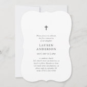 シンプル モダン エレガント おしゃれな クロス 初領聖体拝領 招待状 (正面)