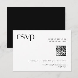 シンプル モダン エレガント ウェディング QRコード RSVP カード