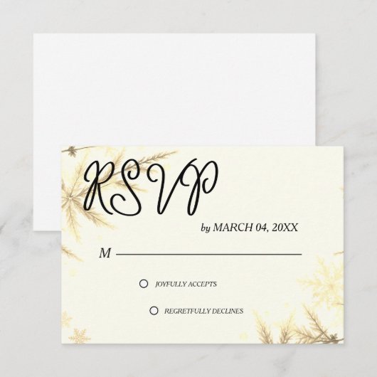 シンプル モダン エレガント クラシック 結婚式 RSVP (正面/裏面)