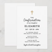 シンプル モダン エレガント 十字確認 招待状 (正面/裏面)