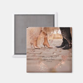 シンプル モダン エレガント 結婚 写真 クリスマス マグネット (正面/裏面)