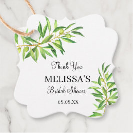 シンプル モダン オリーブ ブランチ グリーン ありがとう フェイバータグ