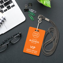 シンプル モダン オレンジ VIP パス ロゴを追加