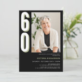 シンプル モダン オーダーメイド フォト 60歳 誕生日 招待状 (スタンド正面)