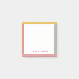 シンプル モダン カラフル ボーダー 名前 ポストイット