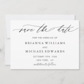 シンプル モダン カリグラフィー ウェディング セーブ ザ デート セーブザデート (正面)