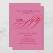 シンプル モダン カリグラフィー フィフティ 50歳の誕生日パーティー 招待状 (正面/裏面)