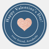 シンプル モダン キッズ クラスルーム バレンタイン ラウンドシール (正面)