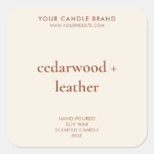 シンプル モダン キャンドル 製品ラベル スクエアシール (正面)