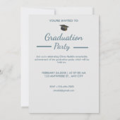 シンプル モダン クジラ 卒業 白 青 パーティー 招待状 (裏面)