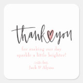 シンプル モダン クラシック サンクス タイポグラフィ スクエアシール (正面)