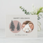 シンプル モダン クリスマス ツリー ピンク サークル フォト (スタンド正面)