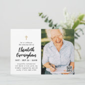 シンプル モダン クロス セレブレーション オブ ライフ 追悼 招待状 (スタンド正面)