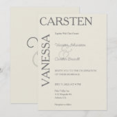 シンプル モダン グラム ウェディング 招待状 (正面/裏面)