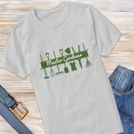 シンプル モダン グリーンサム マスターガーデナー Tシャツ