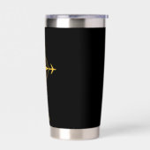 シンプル モダン コンパスと飛行機、旅行カスタム 保温保冷タンブラー (左面)