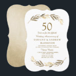 シンプル モダン ゴールドリーフ 50周年 結婚記念日 招待状<br><div class="desc">シンプル モダン ゴールドリーフ 50周年 結婚記念日
Niche and Nestストアでのコレクションにマッチ。</div>