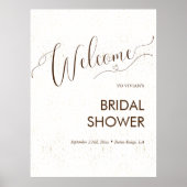 シンプル モダン ゴールド ダスト ブライダル シャワー ウェルカム ポスター (正面)