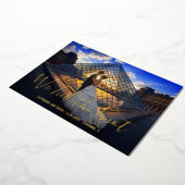 シンプル モダン ゴールド フォト エレガント ウェディング レセプション 箔招待状 (回転した状態)