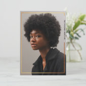 シンプル モダン ゴールド 枠 卒業 招待状 (スタンド正面)