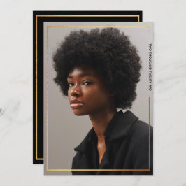 シンプル モダン ゴールド 枠 卒業 招待状