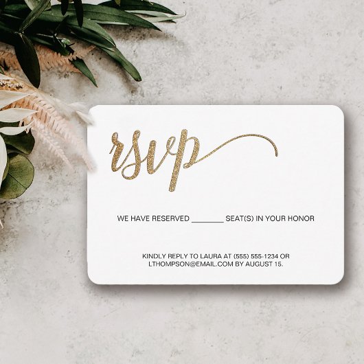 シンプル モダン ゴールド RSVP 郵送不要 予約席