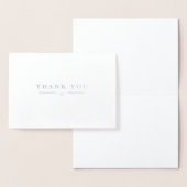 シンプル モダン シルバー 感謝 箔カード (ディスプレー)