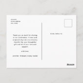 シンプル モダン スクエア フォト ベイビー シャワー サンクス ポストカード (裏面)