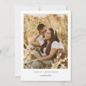 シンプル モダン スクリプト セーブ ザ デート フォト 招待状 (裏面)