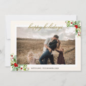 シンプル モダン スクリプト ハッピー モーメント 1 枚の写真 シーズンカード (正面)