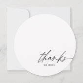 シンプル モダン スクリプト ブラック ホワイト サンクス サンキューカード (正面)