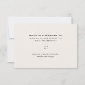 シンプル モダン スクリプト ラブ アンド サンクス ブライダル シャワー サンキューカード (裏面)