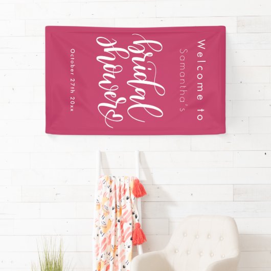 シンプル モダン スクリプト | 最新の結婚前お祝いパーティー 横断幕 (インサイチュ)