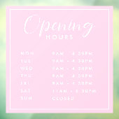 シンプル モダン ストア オープニング アワーズ ピンク ウィンドウサイン (シート3)