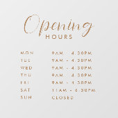 シンプル モダン ストア オープンハウアーズ 手書きテキスト ウィンドウサイン (シート)