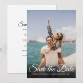 シンプル モダン セーブ・ザ・デート エレガント スクリプト フォト (正面/裏面)