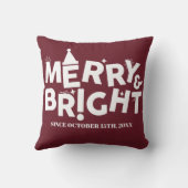 シンプル モダン タイポグラフィー ハッピー クリスマス パーティー クッション (裏面)
