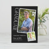 シンプル モダン タイポグラフィー 2 フォト 卒業パーティー 招待状 (スタンド正面)